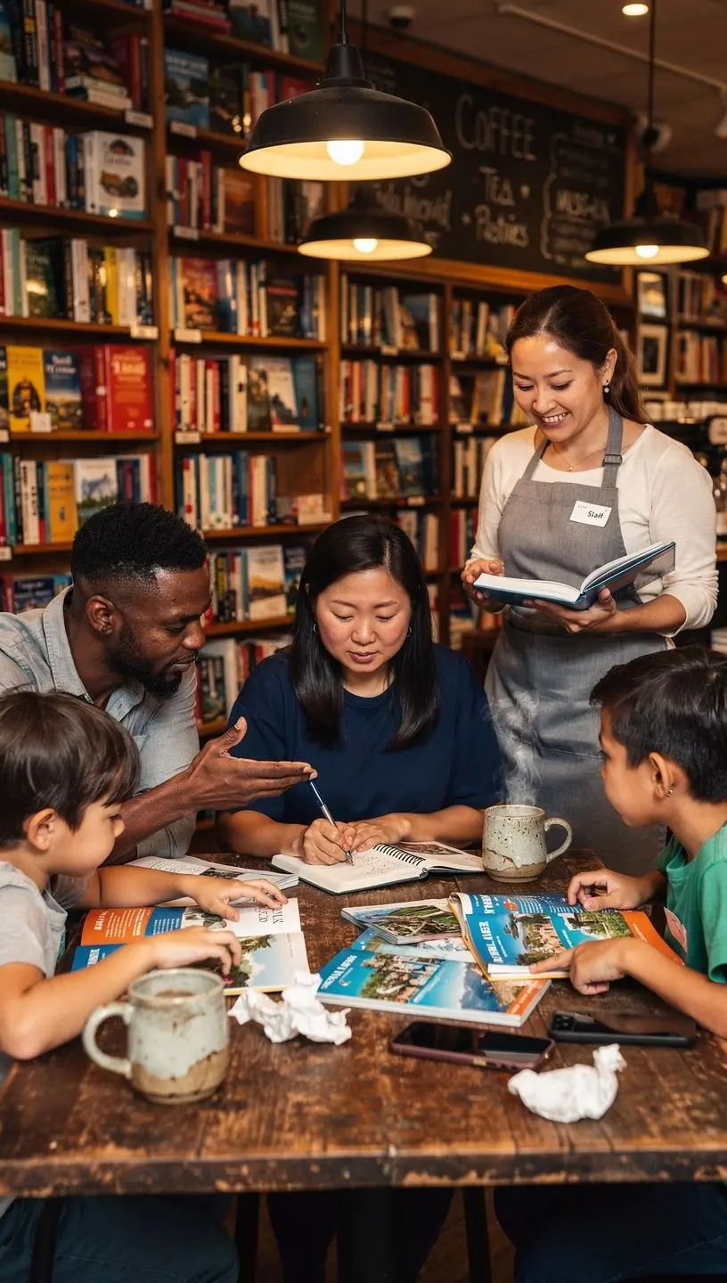 Zbliżenie na rodzinną fotografię z wakacji w górach.
